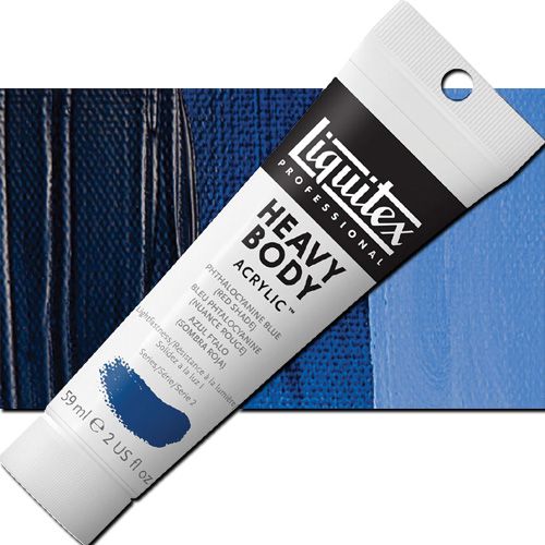 Liquitex 1045314 Professional Series, Heavy Body Color 2oz, Phthalocyanine Blue (Red Shade); Thick consistency for traditional art techniques using brushes or knives, as well as for experimental, mixed media, collage, and printmaking applications; Impasto applications retain crisp brush stroke and knife marks; UPC 094376943405 (LIQUITEX1045314 LIQUITEX 1045314 ALVIN PHTHALOCYANINE BLUE RED SHADE)