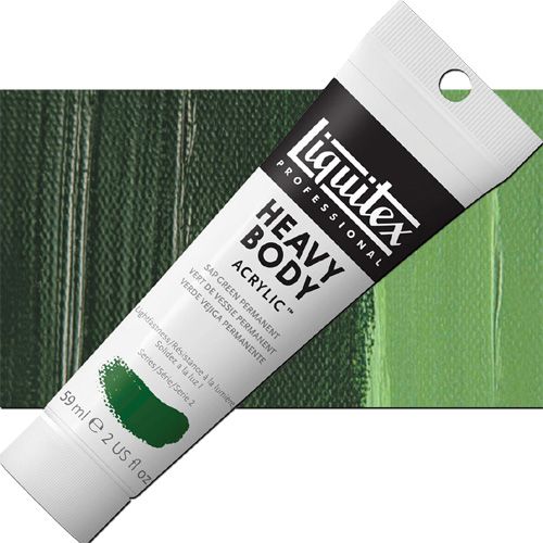 Liquitex 1045315 Professional Series, Heavy Body Color 2oz, Sap Green Permanent; Thick consistency for traditional art techniques using brushes or knives, as well as for experimental, mixed media, collage, and printmaking applications; Impasto applications retain crisp brush stroke and knife marks; UPC 094376921847 (LIQUITEX1045315 LIQUITEX 1045315 ALVIN SAP GREEN PERMANENT)
