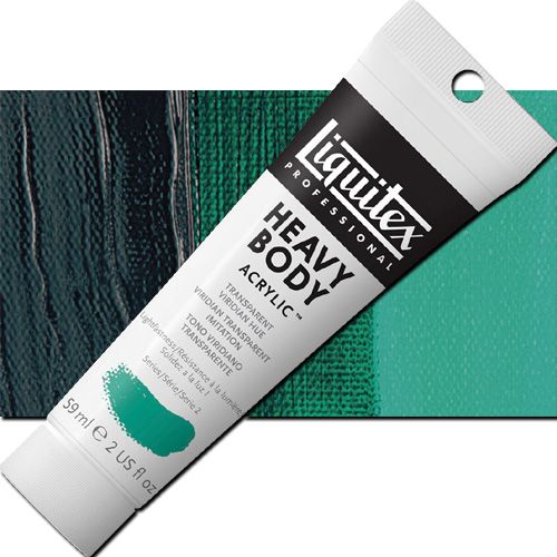 Liquitex 1045327 Professional Series, Heavy Body Color 2oz, Transparent Viridian Hue; Thick consistency for traditional art techniques using brushes or knives, as well as for experimental, mixed media, collage, and printmaking applications; Impasto applications retain crisp brush stroke and knife marks; UPC 094376943474 (LIQUITEX1045327 LIQUITEX 1045327 ALVIN TRANSPARENT VIRIDIAN HUE)