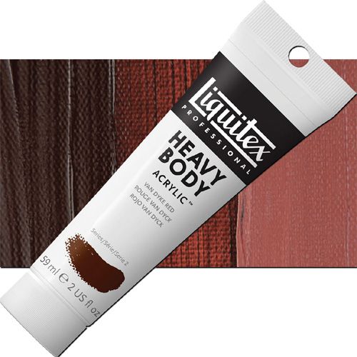 Liquitex 1045392 Professional Series, Heavy Body Color 2oz, Van Dyke Red; Thick consistency for traditional art techniques using brushes or knives, as well as for experimental, mixed media, collage, and printmaking applications; Impasto applications retain crisp brush stroke and knife marks; UPC 094376921977 (LIQUITEX1045392 LIQUITEX 1045392 ALVIN VAN DYKE RED)