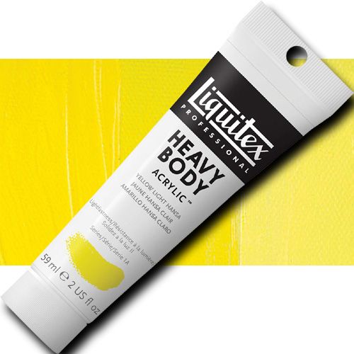 Liquitex 1045411 Professional Heavy Body Acrylic Paint, 2oz Tube, Yellow Light Hansa; Thick consistency for traditional art techniques using brushes or knives, as well as for experimental, mixed media, collage, and printmaking applications; Impasto applications retain crisp brush stroke and knife marks; UPC 094376921991 (LIQUITEX1045411 LIQUITEX 1045411 ALVIN PROFESSIONAL SERIES 2oz YELLOW LIGHT HANSA)