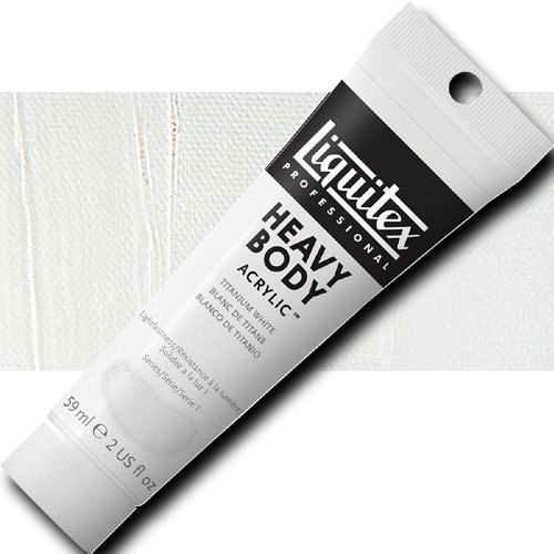 Liquitex 1045432 Professional Heavy Body Acrylic Paint, 2oz Tube, Titanium White; Thick consistency for traditional art techniques using brushes or knives, as well as for experimental, mixed media, collage, and printmaking applications; Impasto applications retain crisp brush stroke and knife marks; UPC 094376922042 (LIQUITEX1045432 LIQUITEX 1045432 ALVIN PROFESSIONAL SERIES 2oz TITANIUM WHITE)