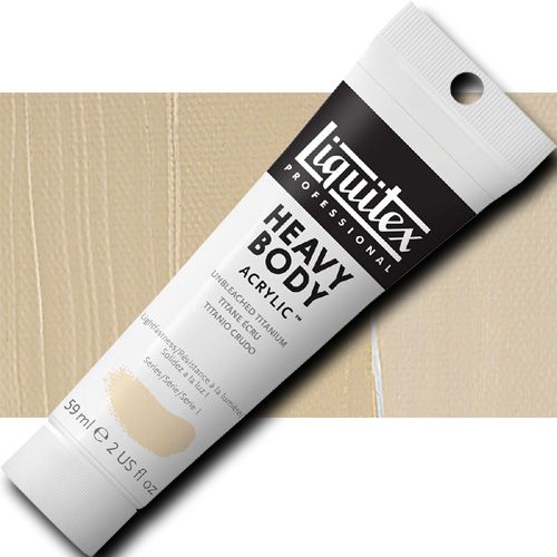 Liquitex 1045434 Professional Heavy Body Acrylic Paint, 2oz Tube, Unbleached Titanium; Thick consistency for traditional art techniques using brushes or knives, as well as for experimental, mixed media, collage, and printmaking applications; Impasto applications retain crisp brush stroke and knife marks; UPC 094376922059 (LIQUITEX1045434 LIQUITEX 1045434 ALVIN PROFESSIONAL SERIES 2oz UNBLEACHED TITANIUM)
