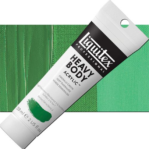 Liquitex 1045450 Professional Series, Heavy Body Color 2oz, Emerald Green; Thick consistency for traditional art techniques using brushes or knives, as well as for experimental, mixed media, collage, and printmaking applications; Impasto applications retain crisp brush stroke and knife marks; UPC 094376922073 (LIQUITEX1045450 LIQUITEX 1045450 ALVIN EMERALD GREEN)