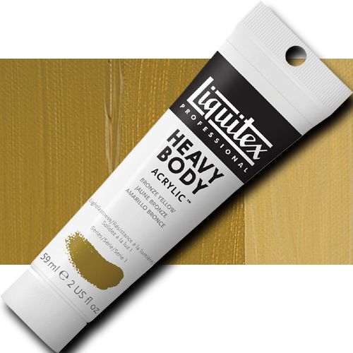 Liquitex 1045530 Professional Heavy Body Acrylic Paint, 2oz Tube, Bronze Yellow; Thick consistency for traditional art techniques using brushes or knives, as well as for experimental, mixed media, collage, and printmaking applications; Impasto applications retain crisp brush stroke and knife marks; UPC 094376922110 (LIQUITEX1045530 LIQUITEX 1045530 ALVIN PROFESSIONAL SERIES 2oz BRONZE YELLOW)