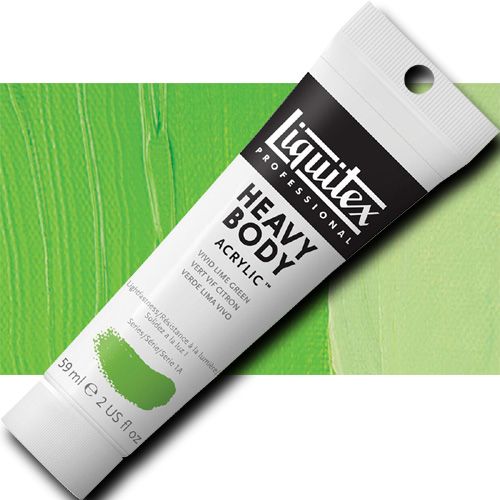 Liquitex 1045740 Professional Heavy Body Acrylic Paint, 2oz Tube, Vivid Lime Green; Thick consistency for traditional art techniques using brushes or knives, as well as for experimental, mixed media, collage, and printmaking applications; Impasto applications retain crisp brush stroke and knife marks; UPC 094376922240 (LIQUITEX1045740 LIQUITEX 1045740 ALVIN PROFESSIONAL SERIES 2oz VIVID LIME GREEN)