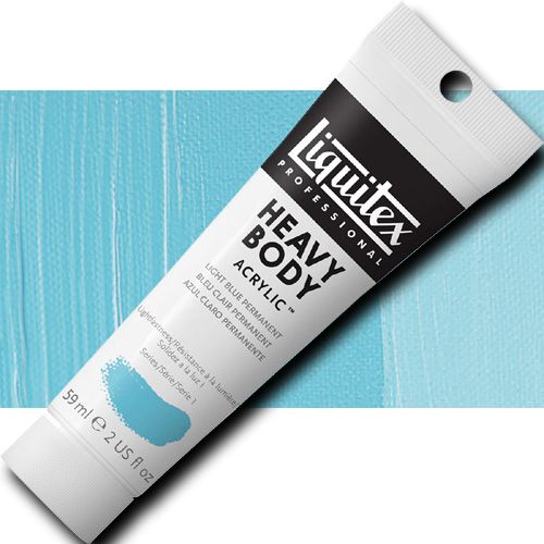 Liquitex 1045770 Professional Heavy Body Acrylic Paint, 2oz Tube, Light Blue Permanent; Thick consistency for traditional art techniques using brushes or knives, as well as for experimental, mixed media, collage, and printmaking applications; Impasto applications retain crisp brush stroke and knife marks; UPC 094376922257 (LIQUITEX1045770 LIQUITEX 1045770 ALVIN PROFESSIONAL SERIES 2oz LIGHT BLUE PERMANENT)