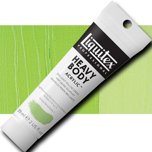 Liquitex 1045840 Professional Heavy Body Acrylic Paint, 2oz Tube, Brilliant Yellow Green; Thick consistency for traditional art techniques using brushes or knives, as well as for experimental, mixed media, collage, and printmaking applications; Impasto applications retain crisp brush stroke and knife marks; UPC 094376922288 (LIQUITEX1045840 LIQUITEX 1045840 ALVIN PROFESSIONAL SERIES 2oz BRILLIANT YELLOW GREEN)
