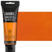 Liquitex 1046720 Basic Acrylic Paint, 4oz Tube, Cadmium Orange Hue; A heavy body acrylic with a buttery consistency for easy blending; It retains peaks and brush marks, and colors dry to a satin finish, eliminating surface glare; Dimensions 1.46" x 2.44" x 6.69"; Weight 1.1 lbs; UPC 094376922561 (LIQUITEX1046720 LIQUITEX 1046720 ALVIN BASIC ACRYLIC 4oz CADMIUM ORANGE HUE) 
