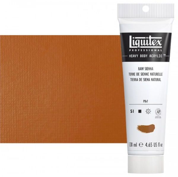 Liquitex 1047330 Professional Series Heavy Body Color, 4.65oz Raw Sienna; This is high viscosity, pigment rich professional acrylic color, ideal for impasto and texture; Thick consistency for traditional art techniques using brushes as well as for, mixed media, collage, and printmaking applications; Impasto applications retain crisp brush stroke and knife marks; Dimensions 1.89