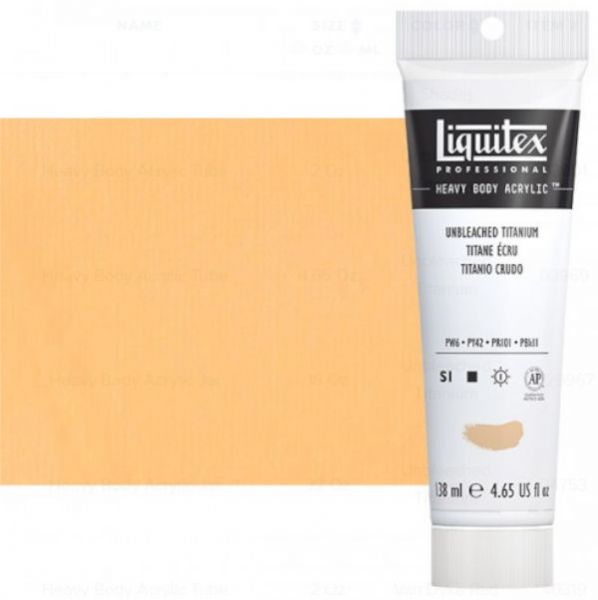 Liquitex 1047434 Professional Series Heavy Body Color, 4.65oz Unbleached White; This is high viscosity, pigment rich professional acrylic color, ideal for impasto and texture; Thick consistency for traditional art techniques using brushes as well as for, mixed media, collage, and printmaking applications; Impasto applications retain crisp brush stroke and knife marks; Dimensions 1.89