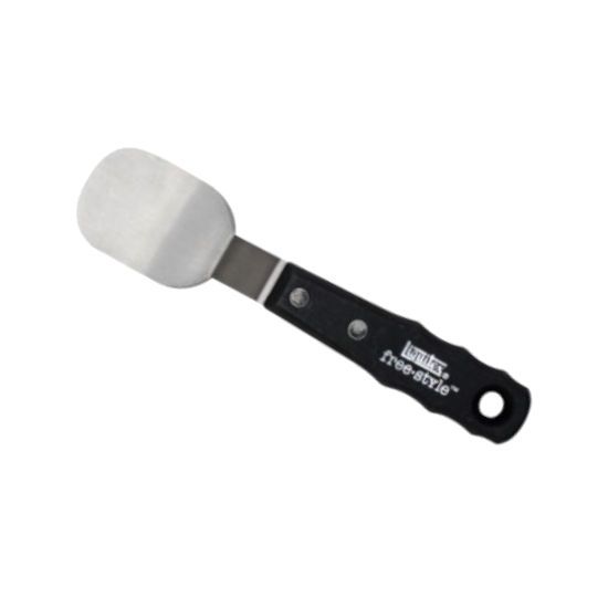 Liquitex 109901 Free Style, Large Scale Painting Knife #1; The right combination of stainless resilience and flexible spring to facilitate and painting application; Hard wearing, high quality professional trowels, spatulas and palette knive; Riveted handles give strength and durability; Dimensions 1.00
