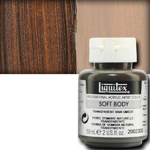 Liquitex 2002333 Professional Series, Soft Body Color, 2oz, Transparent Raw Umber; An extremely versatile artist paint that is creamy and smooth with a concentrated pigment load producing intense, pure color; The creamy, smooth, pre-filtered consistency ensures good coverage, even-leveling, and superb results in a variety of applications and techniques; UPC 094376943849 (LIQUITEX2002333 LIQUITEX 2002333 PROFESSIONAL SOFT BODY 2oz TRANSPARENT RAW UMBER)