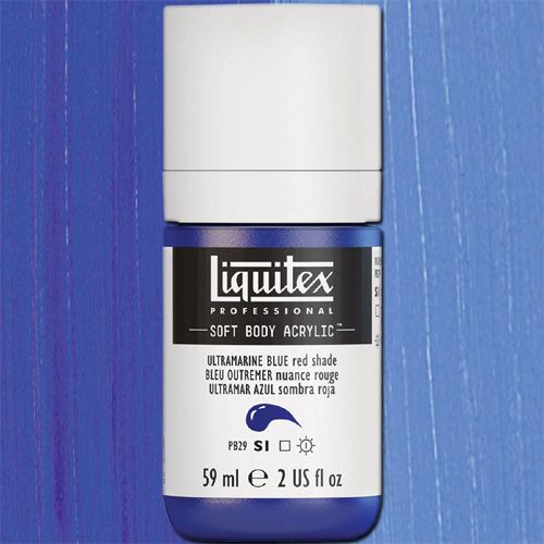 Liquitex 2002382 Professional Series Soft Body Acrylic Paint 2oz Jar, Ultramarine Blue (Red Shade); An extremely versatile artist paint that is creamy and smooth with a concentrated pigment load producing intense, pure color; UPC 094376926484 (LIQUITEX2002382 LIQUITEX 2002382 ACRYLIC PROFESSIONAL 2oz ULTRAMARINE BLUE (RED SHADE))