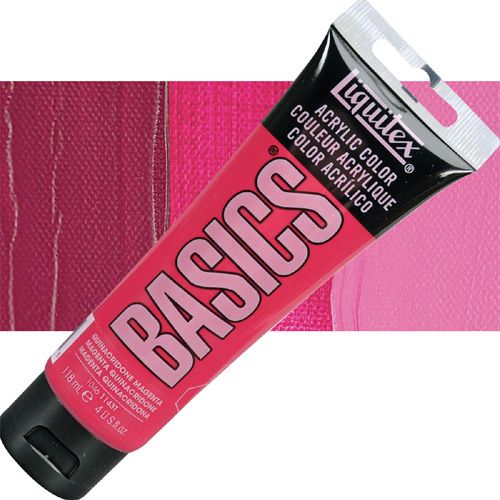 Liquitex 4385114 BASICS Acrylic Paint, 8.45oz tube, Quinacridone Magenta; Liquitex Basics are high quality, student grade acrylics; Affordably priced, they are perfect for beginners and for artists on a budget; Each color is uniquely formulated to bring out the maximum brilliance and clarity of every pigment; UPC 094376974690 (LIQUITEX4385114 LIQUITEX 4385114 ALVIN 00717-3714 8.45oz QUINACRIDONE MAGENTA)