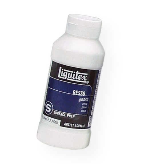 Liquitex 5308 White Gesso 8oz; Classic white sealer and ground for absorbent surfaces, such as canvas, paper, or wood; Provides the proper surface sizing, tooth, and absorbency for acrylic and oil paints; One coat is usually enough; Traditional gesso is meant to be opaque titanium white for good coverage; Two coats are recommended under oil color; Shipping Weight 0.85 lb; Shipping Dimensions 2.36 x 2.36 x 5.51 in; UPC 094376923940 (LIQUITEX5308 LIQUITEX-5308 ARTWORK)