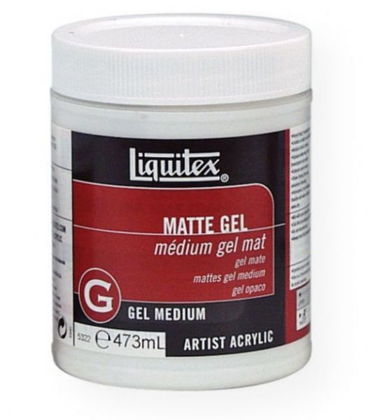 Liquitex 5322 Matte Gel Medium 16 oz; Dries translucent with a satin/matte finish; Viscosity and body similar to heavy body acrylic color; Great adhesion; Translucent when wet, transparent when dry; Thicker applications result in less transparent dry medium films; Mix with heavy body acrylic colors to obtain paint similar in color depth to oil paint; Color mix will dry to a satin sheen; Shipping Weight 1.38 lbs; UPC 094376931327 (LIQUITEX5322 LIQUITEX-5322 PAINTING MEDIUM)