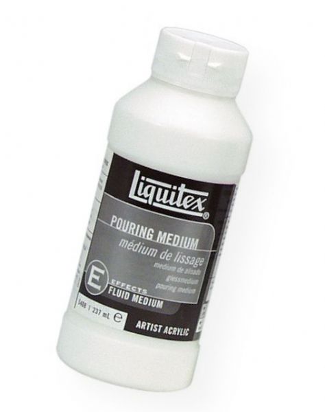 Liquitex 5408 Pouring Medium 8 oz; Creates even puddles, poured sheets, and flowing applications of color; Does not craze, crack, or hold bubbles in the paint film upon drying; Retains high gloss and wet appearance when dry; Will not add transparency when mixed with color; Flexible, non-yellowing and water resistant when dry; Shipping Weight 0.7 lb; Shipping Dimensions 2.25 x 2.25 x 5.69 in; UPC 094376945751 (LIQUITEX5408 LIQUITEX-5408 ARTWORK)