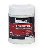 Liquitex 5420 Ultra Matte Gel Medium 8 oz; A translucent white gel of high density and high solids that economically extends the volume of acrylic color without changing its heavy body; Add up to 50% by volume to double amount of paint and retain color position; If more than 50% is added, it acts as a very weak tinting white; Maintains the opacity of the color better than using a clear gel medium; UPC 094376924091 (LIQUITEX5420 LIQUITEX-5420 -5420 ARTWORK) 