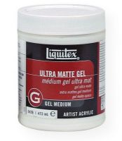 Liquitex 5426 Ultra Matte Gel Medium 16 oz; A translucent white gel of high density and high solids that economically extends the volume of acrylic color without changing its heavy body; Add up to 50% by volume to double amount of paint and retain color position; If more than 50% is added, it acts as a very weak tinting white; Maintains the opacity of the color better than using a clear gel medium; UPC 094376945669 (LIQUITEX5426 LIQUITEX-5426 PAINTING) 