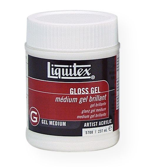 Liquitex 5708 Gloss Gel Medium 8oz; Dries to a gloss finish; Viscosity and body similar to heavy body colors; Dries clear to translucent depending on thickness of application; Ideal medium to mix with heavy body acrylic color to extend paint, increase the brilliance and transparency of color, without changing the thickness of the paint or mix to obtain paint similar in color depth to oil paint; Shipping Weight 0.62 lb; UPC 094376924183 (LIQUITEX5708 LIQUITEX-5708 ARTWORK)