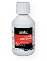 Liquitex 6108 Soluvar Matte Archival Removable Varnish 8oz; Low viscosity, very fluid; Apply as a final varnish over dry acrylic or dry oil paint; Increases the depth and intensity of color; Permanent, removable, final varnish for acrylic and oil paintings that protects painting surface and allows for removal of surface dirt, without damaging painting underneath; UPC 094376926187 (LIQUITEX6108 LIQUITEX-6108 PAINTING) 