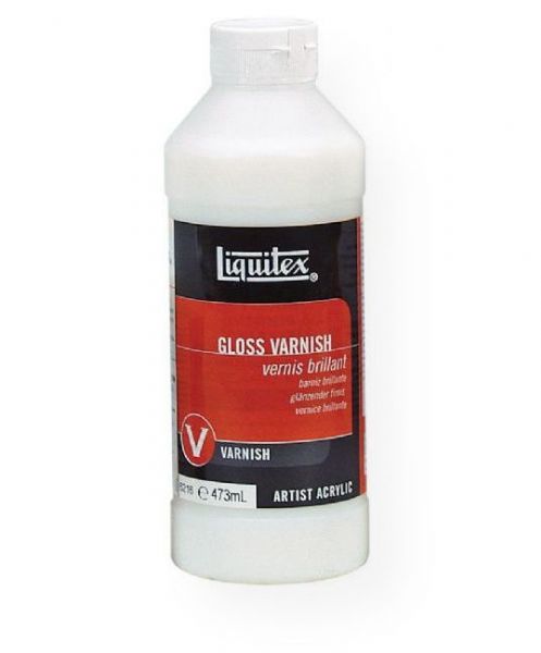 Liquitex 6216 Gloss Varnish 16oz; Low viscosity, fluid; Translucent when wet, clear when dry; 100% acrylic polymer varnish; Water soluble when wet; Good chemical and water resistance; Dry to a non-tacky, hard, flexible surface that is resistant to dirt retention; Resists discoloring due to humidity, heat and ultraviolet light; Depending upon substrate, allows moisture to pass through; UPC 094376931389 (LIQUITEX6216 LIQUITEX-6216 PAINTING)