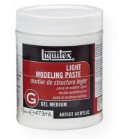 Liquitex 6816 Light Modeling Paste 16 oz; A lightweight, airy, flexible, thick, sculptural gel specifically formulated to be used in thick applications where weight is a factor; Will not exhibit mud cracking; Used alone, will dry to a matte opaque white that readily accepts staining if desired; Shipping Weight 1.38 lbs; Shipping Dimensions 3.25 x 3.25 x 4.50 inches; UPC 094376924459 (LIQUITEX6816 LIQUITEX-6816 MODELING PAINTING MEDIUM) 