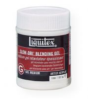 Liquitex 7208 Slow-Dri Blending Gel Medium 8 oz; A unique, heavy body formulation for superior surface blending with acrylic paints; Extends drying time up to 40% for superior surface blending with acrylic paints; Mix any amount into color to enhance the depth of color intensity, increase transparency, gloss, and add flexibility and adhesion to paint film; Dries clear to reveal full, rich color; UPC 094376931488 (LIQUITEX7208 LIQUITEX-7208 SLOW-DRI-7208 ARTWORK) 