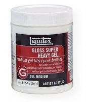 Liquitex 7416 Gloss Super Heavy Gel Medium 16 oz; Extremely thick, extra heavy body clear gel; Very dense with high surface drag for a stiff oil-like feel; Dries clear to translucent depending on thickness of the application; Very little shrinkage during drying time; Excellent adhesion for collage and mixed media; Extends paint, increases brilliance and transparency; Keeps paint working longer than other gel mediums; UPC 094376931549 (LIQUITEX7416 LIQUITEX-7416 PAINTING MEDIUM) 