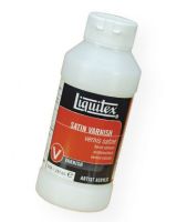 Liquitex 8208 Satin Varnish 8 oz; Low viscosity, fluid; Translucent when wet, clear when dry; 100% acrylic polymer varnish; Water soluble when wet; Good chemical and water resistance; Dry to a non-tacky, hard, flexible surface that is resistant to dirt retention; Resists discoloring due to humidity, heat and ultraviolet light; Depending upon substrate, allows moisture to pass through; Not for use over oil paint; UPC 094376945690 (LIQUITEX8208 LIQUITEX-8208 ARTWORK) 