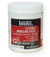 Liquitex 8916 Flexible Modeling Paste 16 oz; 100% polymer emulsion that dries more slowly than other modeling pastes to a hard yet flexible surface; Used to build three-dimensional forms and heavy textures on supports that may be subject to flexing or movement; Adheres to any non-oily, absorbent surface; When mixed with acrylic colors will act as a weak tinting white, while increasing thickness and rigidity; UPC 094376945843 (LIQUITEX8916 LIQUITEX-8916 MODELING PAINTING MEDIUM) 