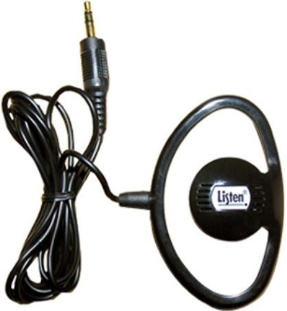 Listen Technologies LA-164 Ear Speaker, Dark Grey, 50mW Rated Power Input, 100mW Max Power Input, Frequency Response 20Hz - 20kHz, Impedance 32 ohm +/- 15% @ 1kHz, 36