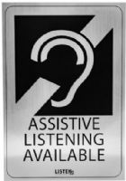 Listen Technologies LA-304 Assistive Listening Notification Signage Kit, Clearly Communicates The Availability Of Your Assistive Listening System, Meets Compliance Requirements For Assistive Listening Signage, Includes Hard Placard Sign And Window Cling For Convenient Placement (LISTENTECHNOLOGIESLA304 LA304 LA 304)  