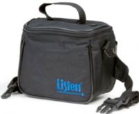 Listen Technologies LA-306 Soft Case, Black with Blue Listen Logo, Durable Nylon, Up To 3 Units And Accessories Can Be Placed Inside The Bag, Includes Shoulder And Belt Strap, Dimensions (H x W x D) 7" x 3" x 8" (7.6 x 17.7 x 20.2 cm) (LISTENTECHNOLOGIESLA306 LA306 LA 306)  