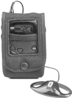 Listen Technologies LA-319 Protective Pouch for Portable RF Products, Black, Protects RF Units, Access to Controls & Clips, Window to See LCD Display, Made of Sturdy Nylon, Dimensions (H x W x D) 1.5
