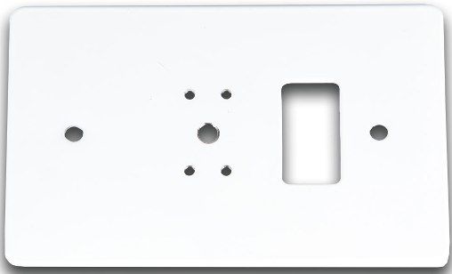 Listen Technologies LA-347-WH Wall Box Mounting Plate, White; Pre-drilled Mounting Positions to Install the LT-84 ListenIR 2-Channel Transmitter/Radiator Combo, LA-141 ListenIR Expansion Radiator, or LA-140 Stationary IR Radiator; Pre-cut Opening Allows for Easy Routing of Cable and a Clean Installation; Fits Standard Electrical Wall Box (LISTENTECHNOLOGIESLA347WH LA347WH LA347-WH LA-347WH LA-347) 