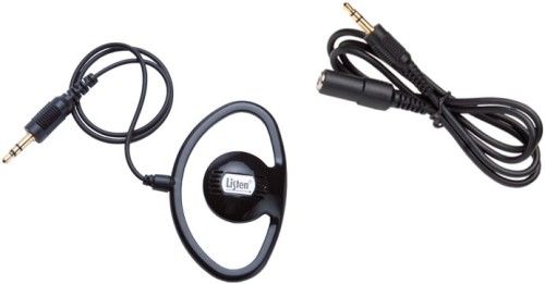 Listen Technologies LA-401 Universal Ear Speaker, Dark Gray, 100 mW Max Power Input, 50 mW Rated Power Input, Frequency Response 20Hz - 20kHz, Impedance 32 ohm, Input Sensitivity 115 dB, High-performance Speaker That Allows Outside Sounds to be Heard as Well, Universal Design Can Be Worn Over the Left or Right Ear, Can Be Used with Hearing Aids (LISTENTECHNOLOGIESLA401 LA401 LA 401) 