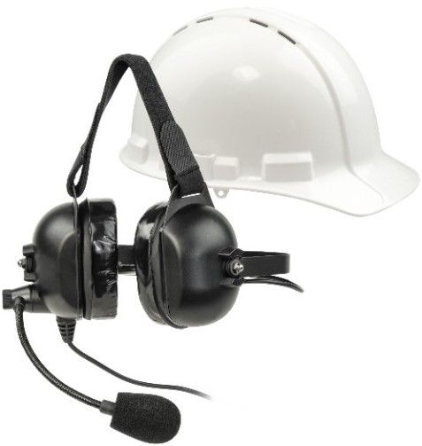 Listen Technologies LA-455 Headset 5 (Over Ears Industrial with Boom Mic), Black; Ideal for Industrial and Other High-noise Environments; Dual, Over-the-ear Speakers Provide Iincreased Noise Isolation and Improved Clarity; Built-in Boom Mic for Convenient Two-way Communication; Electret Microphone Element; Unidirectional  Noise Cancelling Microphone Polar Pattern (LISTENTECHNOLOGIESLA455 LA455 LA 455) 