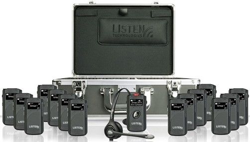 Listen Technologies LKS-9-A1 ListenTALK GR16 System; Includes: (1) LK-1 ListenTALK Transceiver, (15) LKR-11 ListenTALK Receiver Pro, (16) LA-401 Universal Ear Speaker, (16) LA-445-BK Breakaway Lanyard, (1) LA-481 Docking Station Case 16 and (1) LA-452 Headset 2; One-Way Portable Communication; 1 Leader and 15 Participants; Easily Expandable (LISTENTECHNOLOGIESLKS9A1 LKS9A1 LKS9-A1 LKS-9A1) 