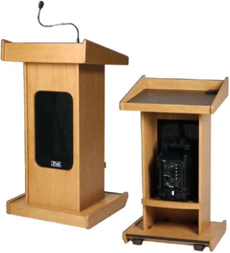Anchor Audio LK-LIBP Admiral Portable Lectern with Front Speaker Grill, Microphone, Shockmount & Liberty Platinum Sound System, Connects to Existing P.A. Systems Via XLR Microphone Connector, Shock-Absorbing Microphone Mount Lets You Boost Volume Without Adding Feedback/Vibration Noise, Microphone Mounted on Detachable 24 Gooseneck (LKLIBP LK LIBP)