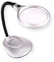 Carson LM-20 DeskBrite LED Magnifier Desk Lamp; This lamp has a 2x lens with a 5x power spot lens and features two super bright LED lights; Its large 4" crystal clear acrylic lens provides a large viewing area for any art, hobby, or craft; It also has a flexible neck that allows you to position as needed; UPC 750668008442 (LM-20 LM20 MAGNIFIER-LM-20 CARSONLM-20 CARSON-LM-20 CARSON-LM20) 