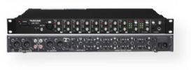 Tascam LM-8ST One-Space Rackmountable Line Mixer, 8 stereo channel / 4-buss line mixer, (8) stereo 1/4" TRS balanced inputs with -10/+4dB switch, 1U rack mountable, Mic input with trim control on front panel, 2-segment LED meter per channel, ST1 and ST2/AUX level control per channel, ST1 and ST2/AUX master level controls, UPC 043774025169 (LM8ST LM 8ST LM8-ST LM-8-ST) 