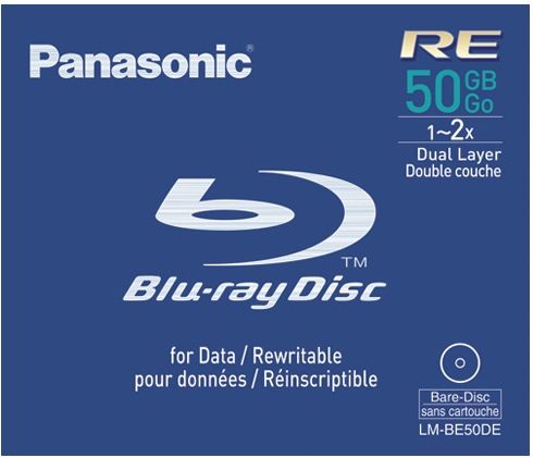 Panasonic LM-BE50DE Single-sided 50GB, Dual-layer Rewritable Blu-ray Disc, 1x - 2x Recording Speed, Full-size jewel case (LMBE50DE LM BE50DE LM-BE50D LM-BE50)