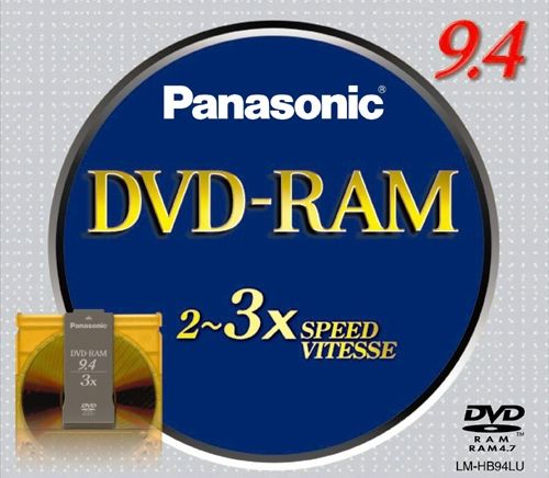 Panasonic LM-HB94LU 3x-Speed, Double-sided (9.4GB/Removable-cartridge) DVD-RAM Disc for Data (LMHB94LU LM HB94LU LMHB94 LM-HB94)