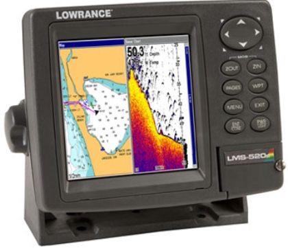 Lowrance 123-40 model LMS-520C Sonar/GPS Chartplotter Combo w/o