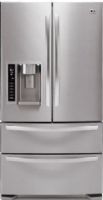 LG LMX21984ST 4 Door French Door Cabinet Depth Refrigerator with Ice- and Water-Dispenser, Double Freezer Drawer, Tall Ice & Water Dispensing System, SpacePlus™ Ice System, 4-Compartment Crisper System (LMX21984ST LMX-21984ST LMX21984-ST LMX-21984-ST LMX 21984ST LMX21984 ST LMX 21984 ST) 