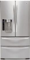 LG LMX25984ST Four Door French Door Refrigerator with Ice and Water Dispenser, Stainless Steel, 24.7 cu.ft. Capacity, Double Freezer Drawers, French Door Refrigerator with Self-Contained Ice System, Contoured Doors with Matching Commercial Handles, Hidden Hinges, Premium LED Interior Light, 3 Slide-Out, UPC 048231783323 (LMX-25984ST LMX 25984ST LMX25984S LMX25984) 