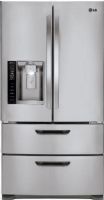 LG LMX25986ST French Door Refrigerator with Slide-Out Spill Protector Glass Shelves, 24.7 Cu. Ft., Slim SpacePlus Ice System, Double Freezer Drawers, Contoured Doors with Matching Commercial Handles and Pocket, Freezer Handles, 3 Slide-Out, Spill Protector Tempered Glass Shelves, 1 Folding Shelf, Full Width, Temperature-Controlled Glide N' Serve Drawer, 2 Humidity Crispers, Hidden Hinges, Premium LED Interior Light, Stainless Steel Finish, UPC 048231783927 (LMX25986ST LMX-25986ST LMX 25986ST) 