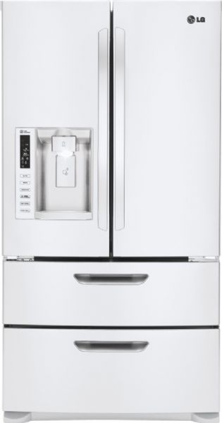 LG LMX25986SW French Door Refrigerator with Slide-Out Spill Protector Glass Shelves, 17.6 Cu. Ft. Refrigerator, 7.1 Cu. Ft. Freezer, 24.7 Cu. Ft. Total, 5 Temperature Sensors, 4 Split No. of Shelves, 3 Slide-Out Shelves, 1 Folding Shelf, Electronic LED Temperature Controls, Energy Star/CEE Tier 1 Energy Rating, Pull Drawer Freezer Door Type, Compact Filter LT700P Water Filtration System, White LED Display Type, UPC 048231783934 (LMX25986SW LMX25986-SW LMX25986 SW LMX-25986SW LMX 25986SW)